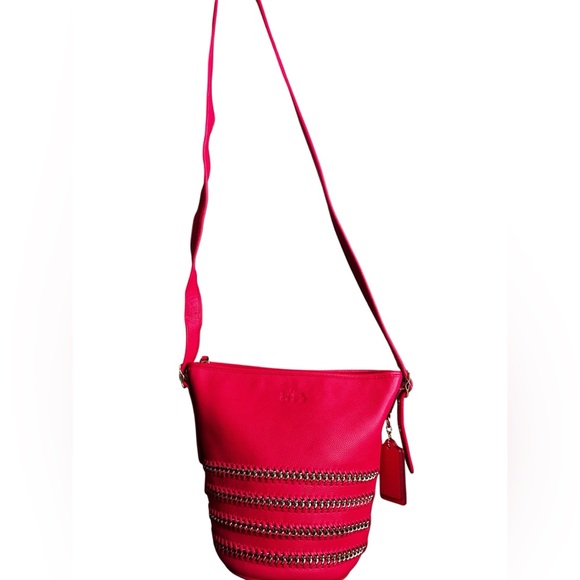 Coach Whiplash Mini Duffle Leather Pink Ruby Shoulder/Crossbody Bag- RARE ✨ - Picture 4 of 14